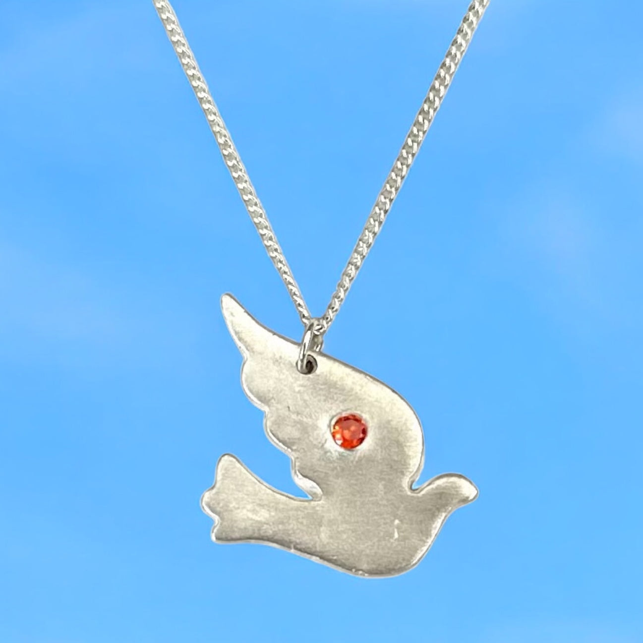 Artisan Hancrafted Bespoke Fine Silver Dove Pendant with silver plated chain Valentines Day, Birthday gift, Anniversary , Mother’s Day Special Occasion gift idea limited edition
