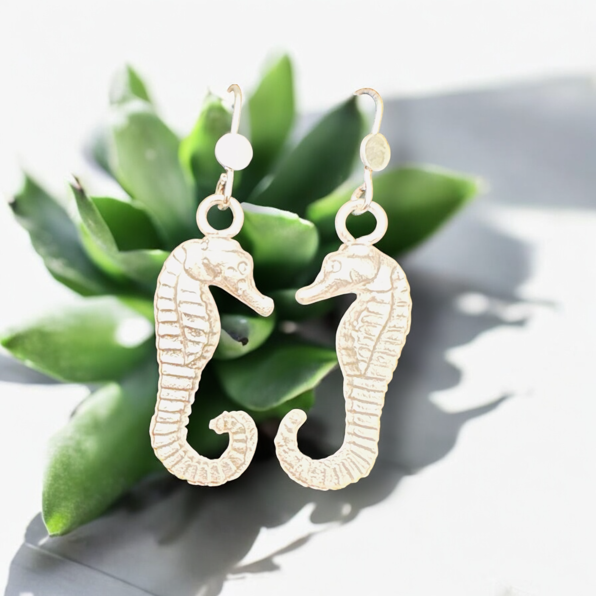 Artisan Hancrafted sustainable Bespoke  recycled Sterling Silver Seahorse earrings  handmade gift idea for Valentine’s Day, anniversary Birthday Graduation