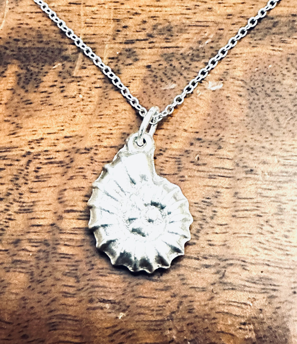 Artisan Hancrafted sustainable Bespoke recycled Sterling Silver Spiral Nautilus Pendant Valentine’s Day gift, birthday present, anniversary, mother’s gift ideas