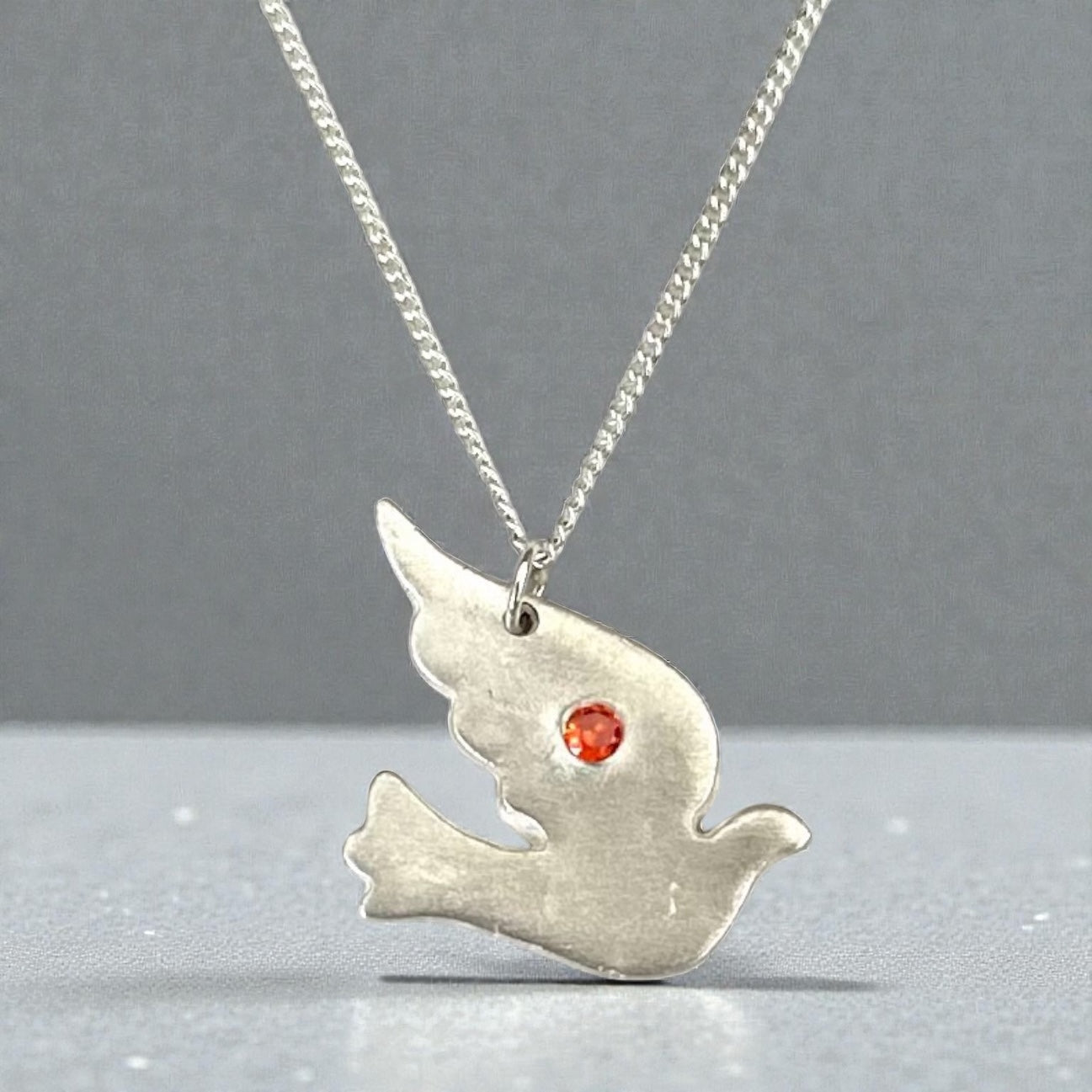 Artisan Hancrafted Bespoke Fine Silver Dove Pendant with silver plated chain Valentines Day, Birthday gift, Anniversary , Mother’s Day Special Occasion gift idea limited edition