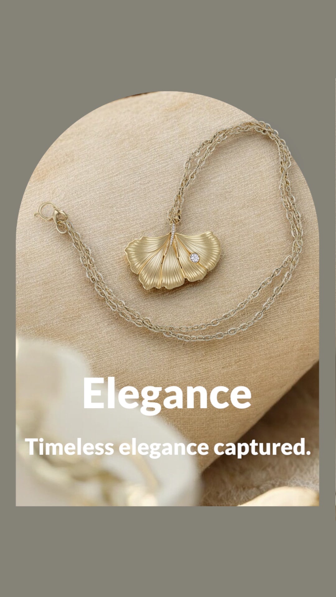 Artisan Hancrafted sustainable Bespoke  recycled Bronze Ginkgo leaf pendant with gold plated chain, handmade, Gift idea for Valentine’s Day, Christmas, birthday, anniversary