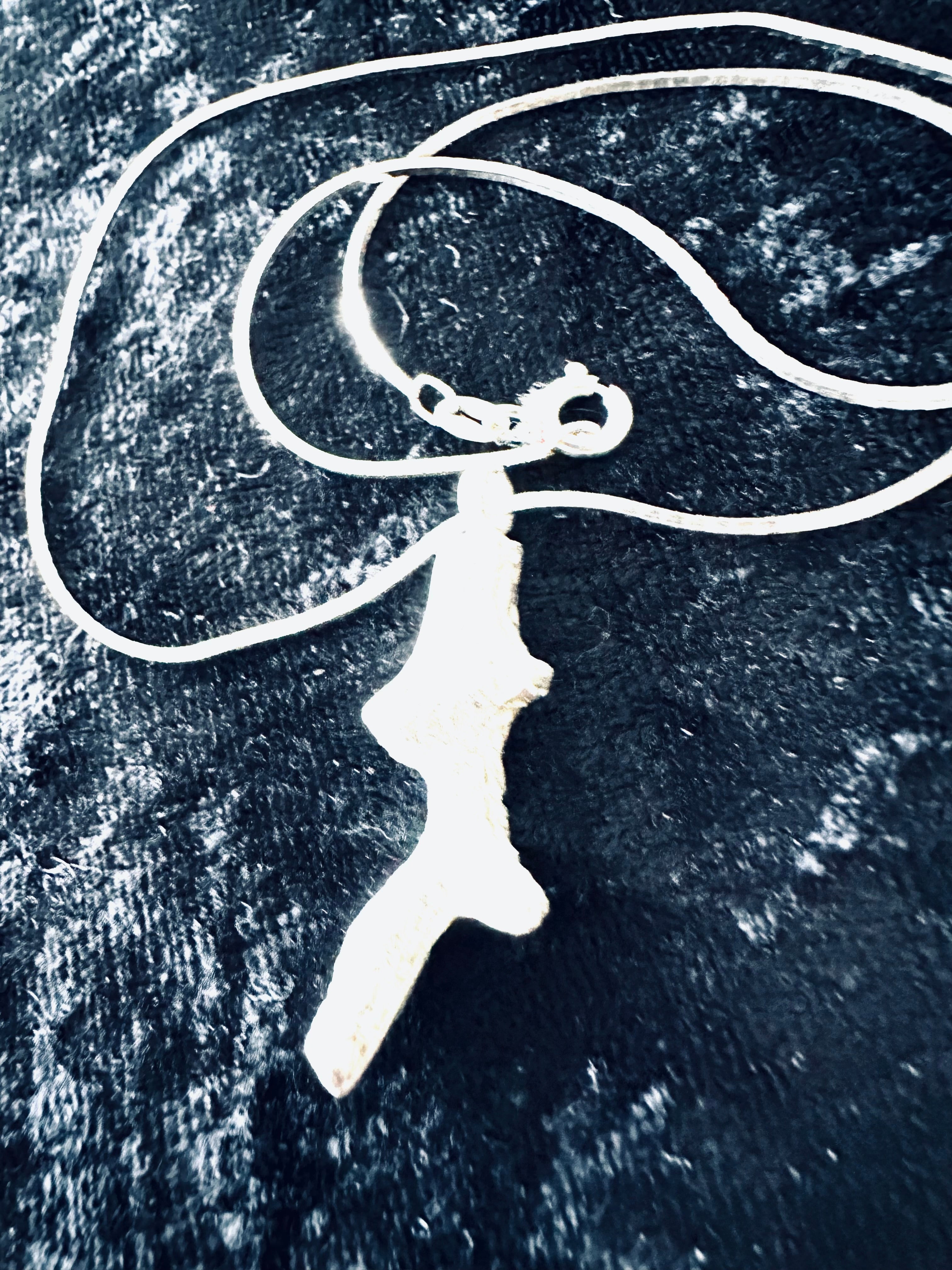 Artisan Hancrafted sustainable Bespoke Fine Silver Coral Pendant and sterling silver chain handmade pendant with precious metal clay only one available