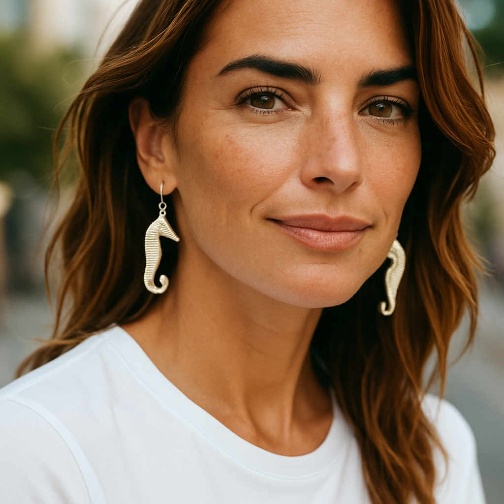 Artisan Hancrafted sustainable Bespoke  recycled Sterling Silver Seahorse earrings  handmade gift idea for Valentine’s Day, anniversary Birthday Graduation