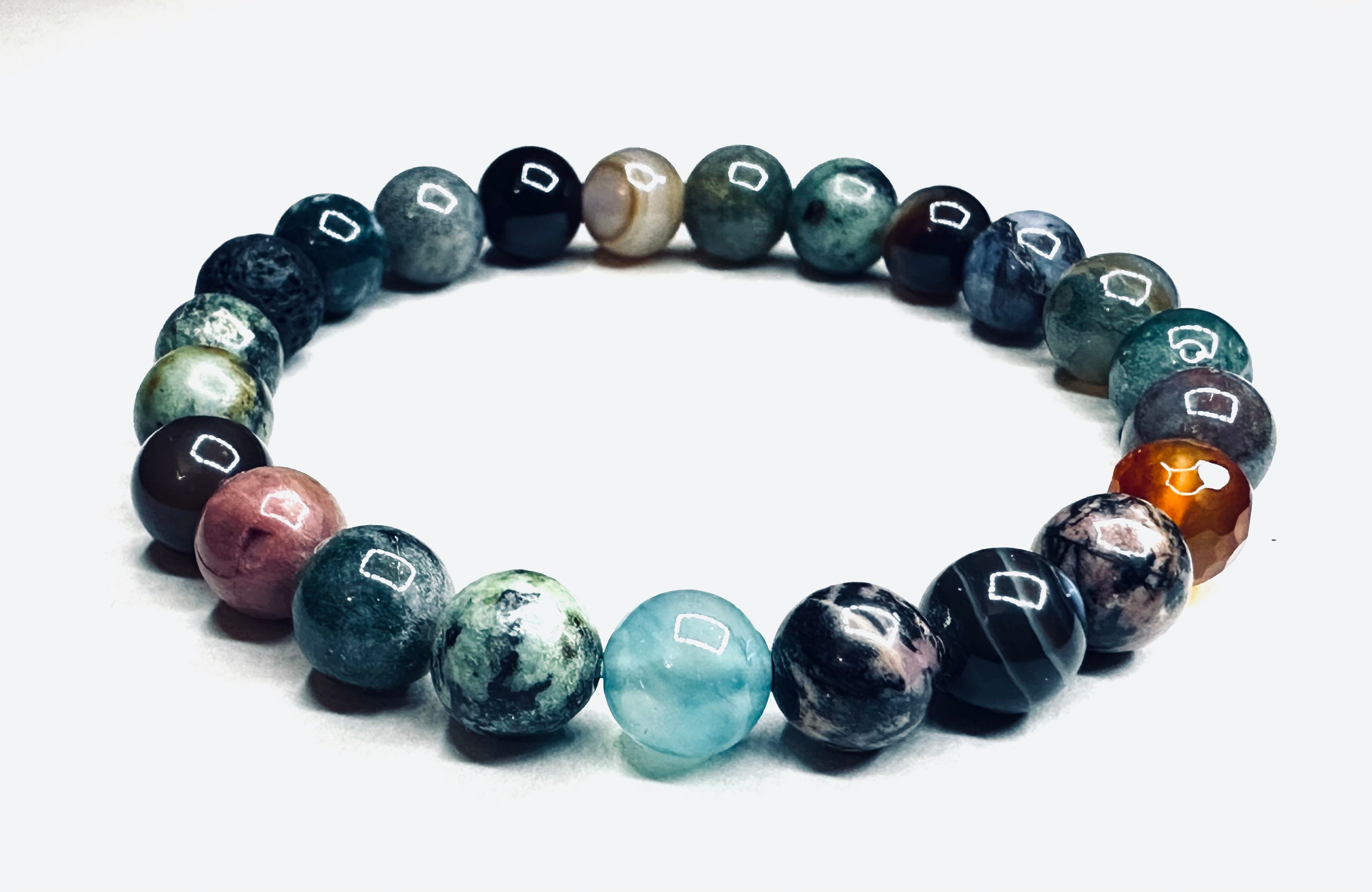 Unisex Multi Gemstone Beads Strech Bracelet Valentines Day Gift Birthday gift Fathers Day Mothers Day gift, annivarsary gift