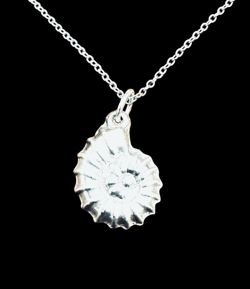 Artisan Hancrafted sustainable Bespoke recycled Sterling Silver Spiral Nautilus Pendant Valentine’s Day gift, birthday present, anniversary, mother’s gift ideas