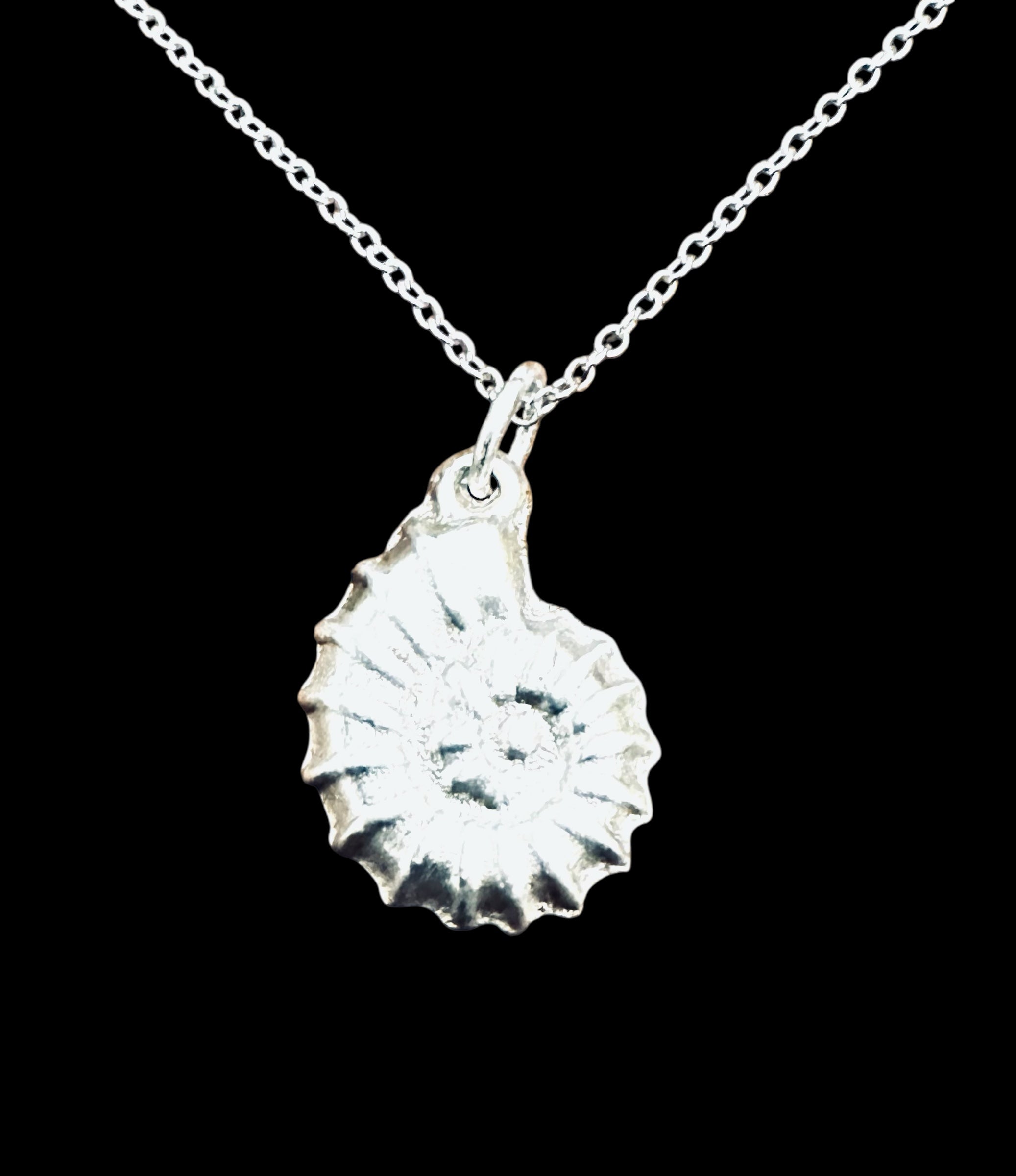 Artisan Hancrafted sustainable Bespoke recycled Sterling Silver Spiral Nautilus Pendant Valentine’s Day gift, birthday present, anniversary, mother’s gift ideas