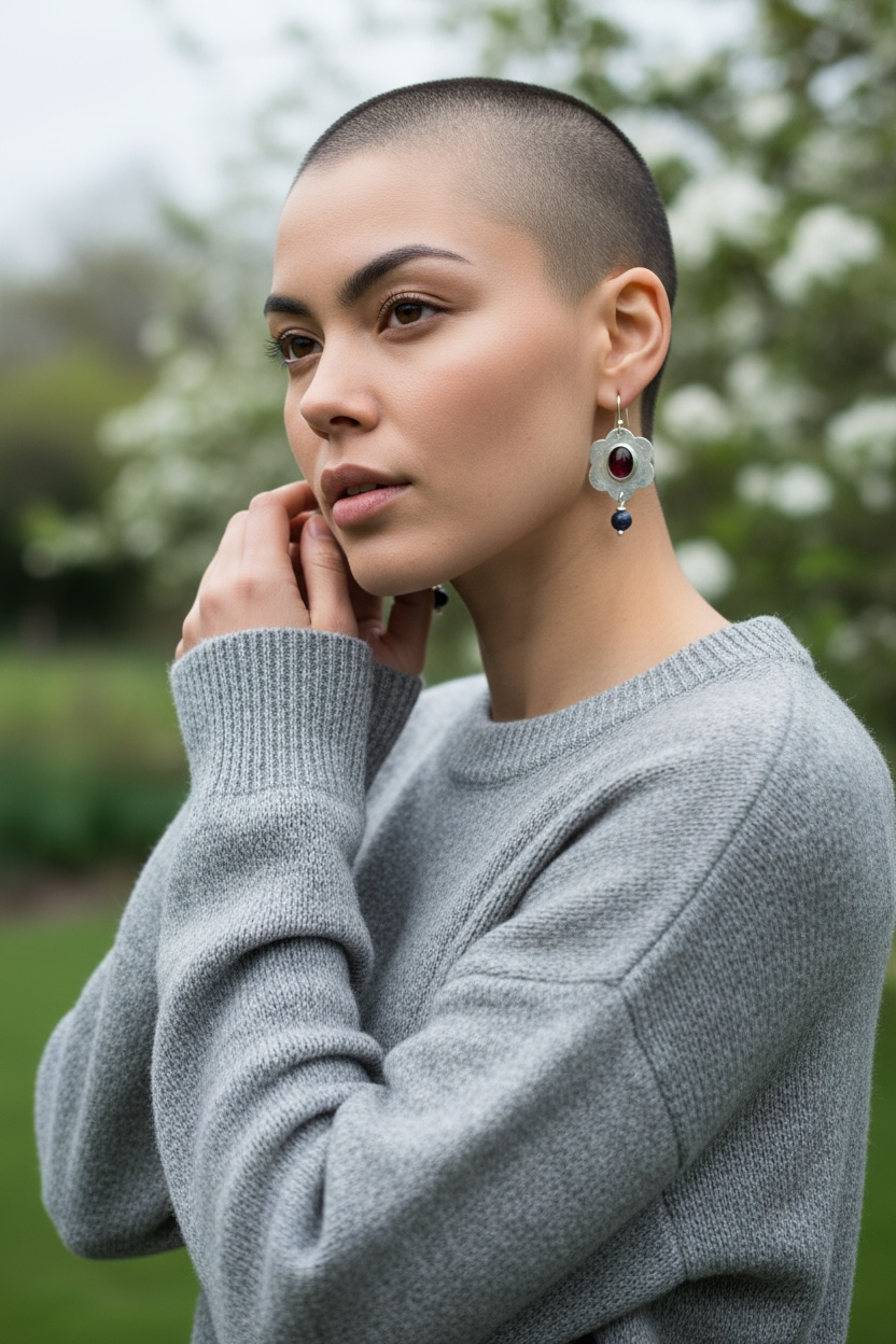 Artisan Hancrafted sustainable Bespoke  recycled Sterling Silver Flower Red Onyx Gemstone earrings Valentines day, birthday, anniversay, mothers day gift idea