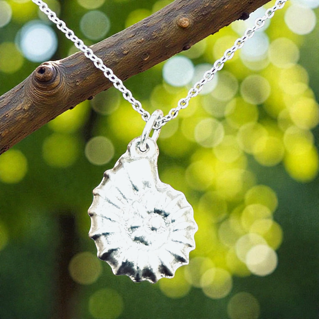 Artisan Hancrafted sustainable Bespoke recycled Sterling Silver Spiral Nautilus Pendant Valentine’s Day gift, birthday present, anniversary, mother’s gift ideas